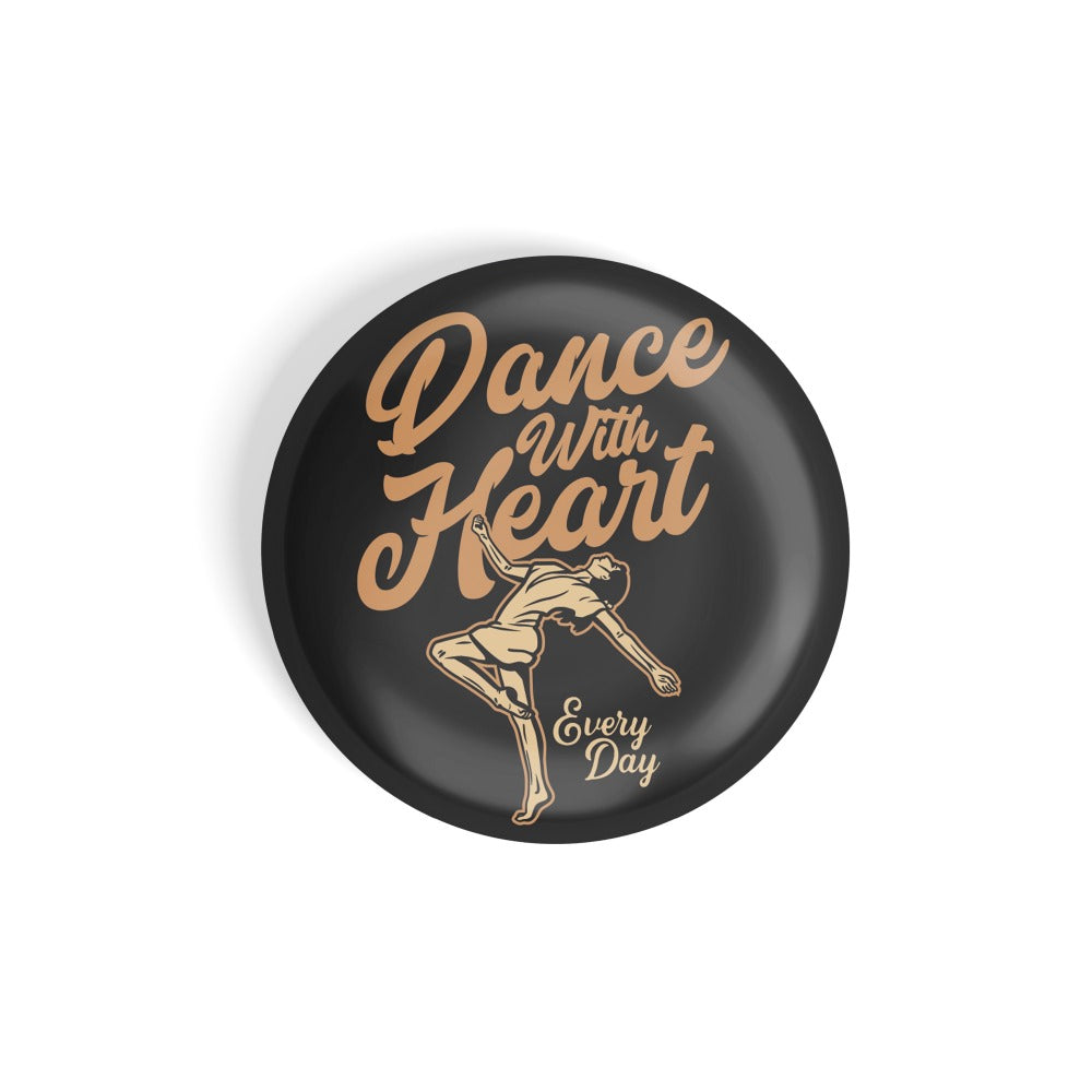 dhcrafts Round Fridge Magnet Sports Multicolour Dance With Heart Everyday Glossy Finish Design Pack of 1 (58 mm)